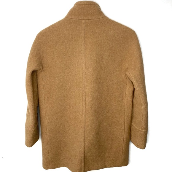 J. Crew Women’s Khaki Camel Wool Blend New City Cocoon Full Zip Peacoat Size 6 - Picture 8 of 14